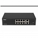 Неуправляемый 8 портовый PoE коммутатор PUS-2T08L-120RM с возможностью установки в стойку